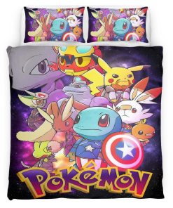 Housse De Couette Pokémon et Personnages Marvel Parure de lit Ensemble De Literie