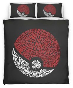Housse De Couette Poké Ball Pikachu Pokémon Parure de lit Ensemble De Literie