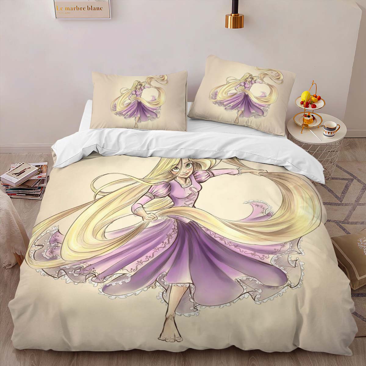 Housse De Couette Raiponce – Tangled Disney 09 Parure de lit Ensemble De Literie – Image 2