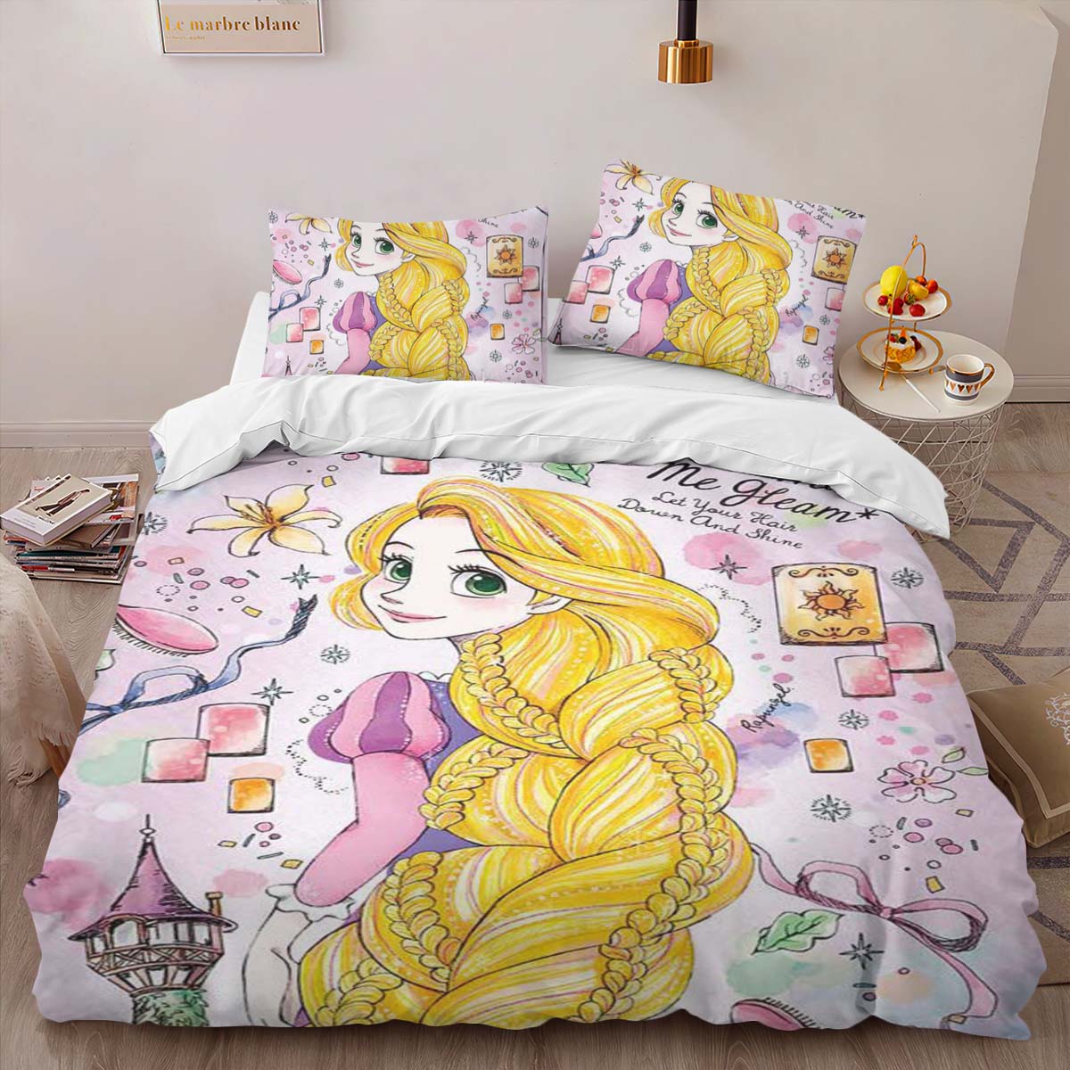 Housse De Couette Raiponce – Tangled Disney 12 Parure de lit Ensemble De Literie – Image 2