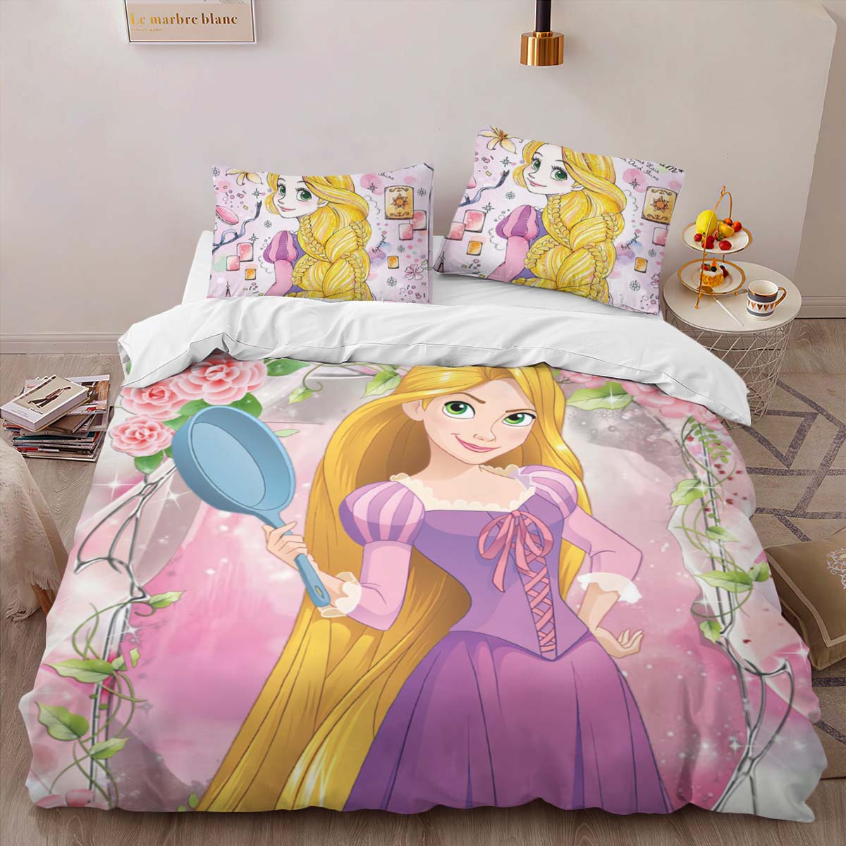 Housse De Couette Raiponce – Tangled Disney 13 Parure de lit Ensemble De Literie – Image 2