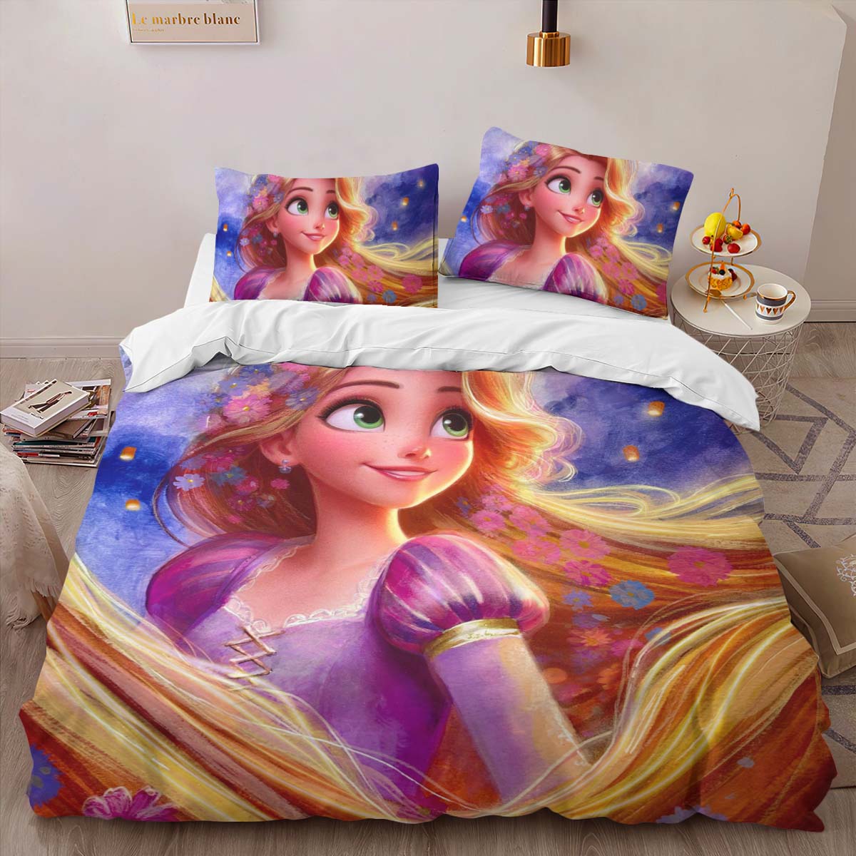 Housse De Couette Raiponce – Tangled Disney 15 Parure de lit Ensemble De Literie – Image 2