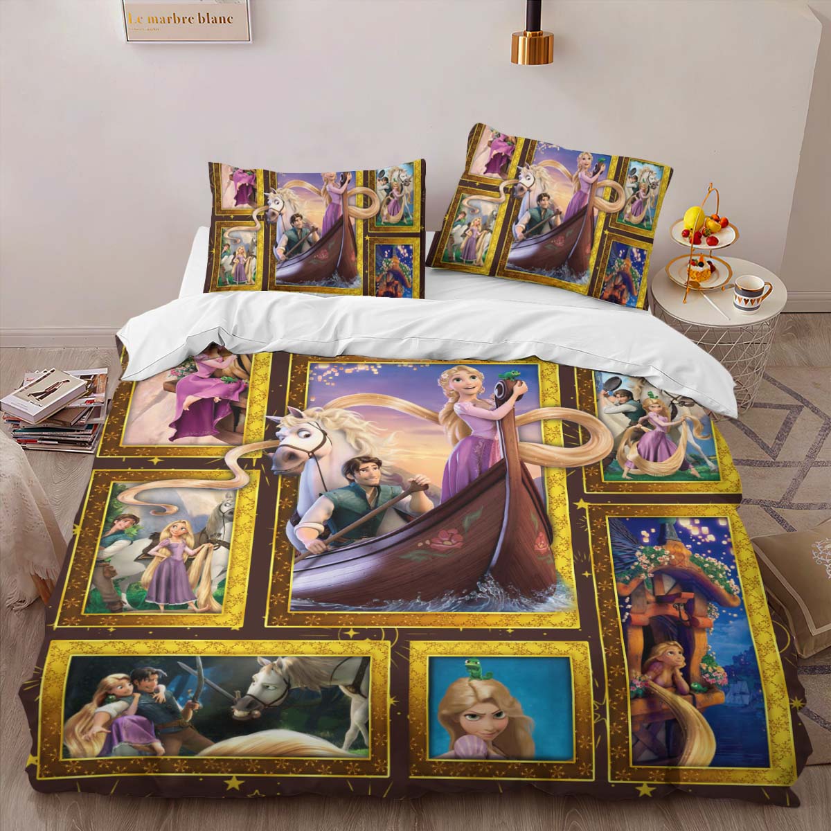 Housse De Couette Raiponce – Tangled Disney 16 Parure de lit Ensemble De Literie – Image 2