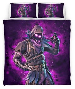 Housse De Couette Raven Violet Néon Fortnite Skin 07 Parure de lit Ensemble De Literie