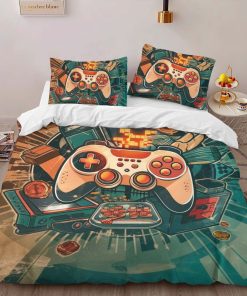 Alternative view of Housse De Couette Manette Gaming Rétro Vintage Parure de lit Ensemble De Literie