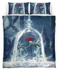 Housse De Couette Rose – La Belle et la Bête « Forever Love » Parure de lit Ensemble De Literie