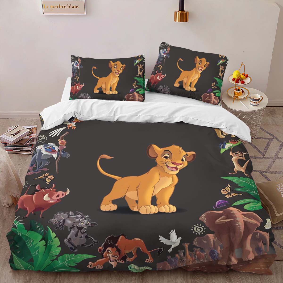 Housse De Couette Simba – Le Roi Lion Personnages 03 Parure de lit Ensemble De Literie – Image 2