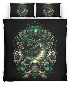 Housse De Couette Maison Serpentard Harry Potter 05 Parure de lit Ensemble De Literie