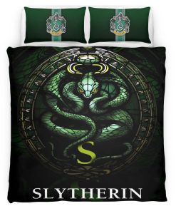Housse De Couette Maison Serpentard Harry Potter – Logo Vert 02 Parure de lit Ensemble De Literie