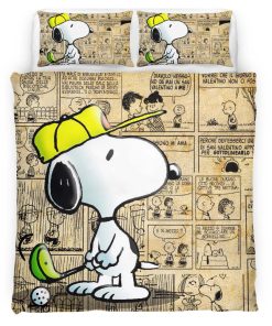 Housse De Couette Snoopy Golf 2 Parure de lit Ensemble De Literie