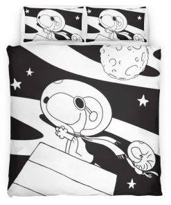 Housse De Couette Snoopy Espace Parure de lit Ensemble De Literie