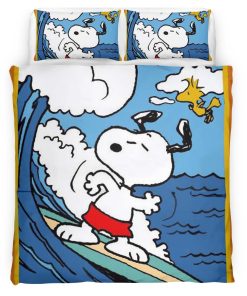 Housse De Couette Snoopy Surf Parure de lit Ensemble De Literie