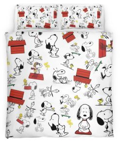 Housse De Couette Snoopy et Woodstock 2 Parure de lit Ensemble De Literie