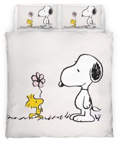 Housse De Couette Snoopy et Woodstock Parure de lit Ensemble De Literie