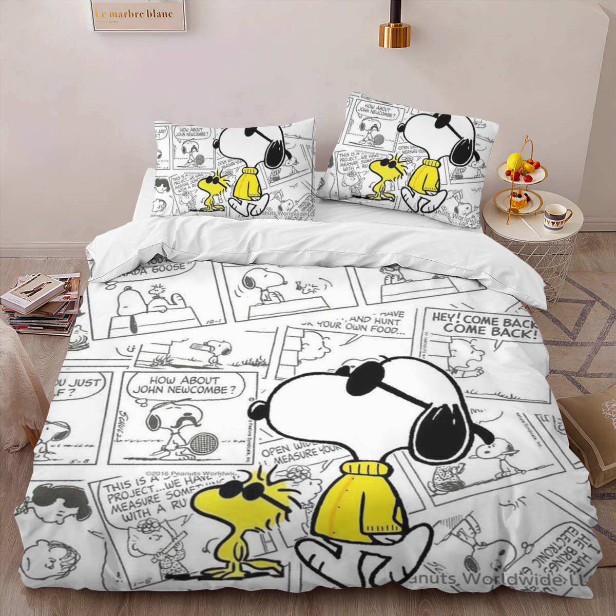 Housse De Couette Snoopy et Woodstock 3 Parure de lit Ensemble De Literie – Image 2