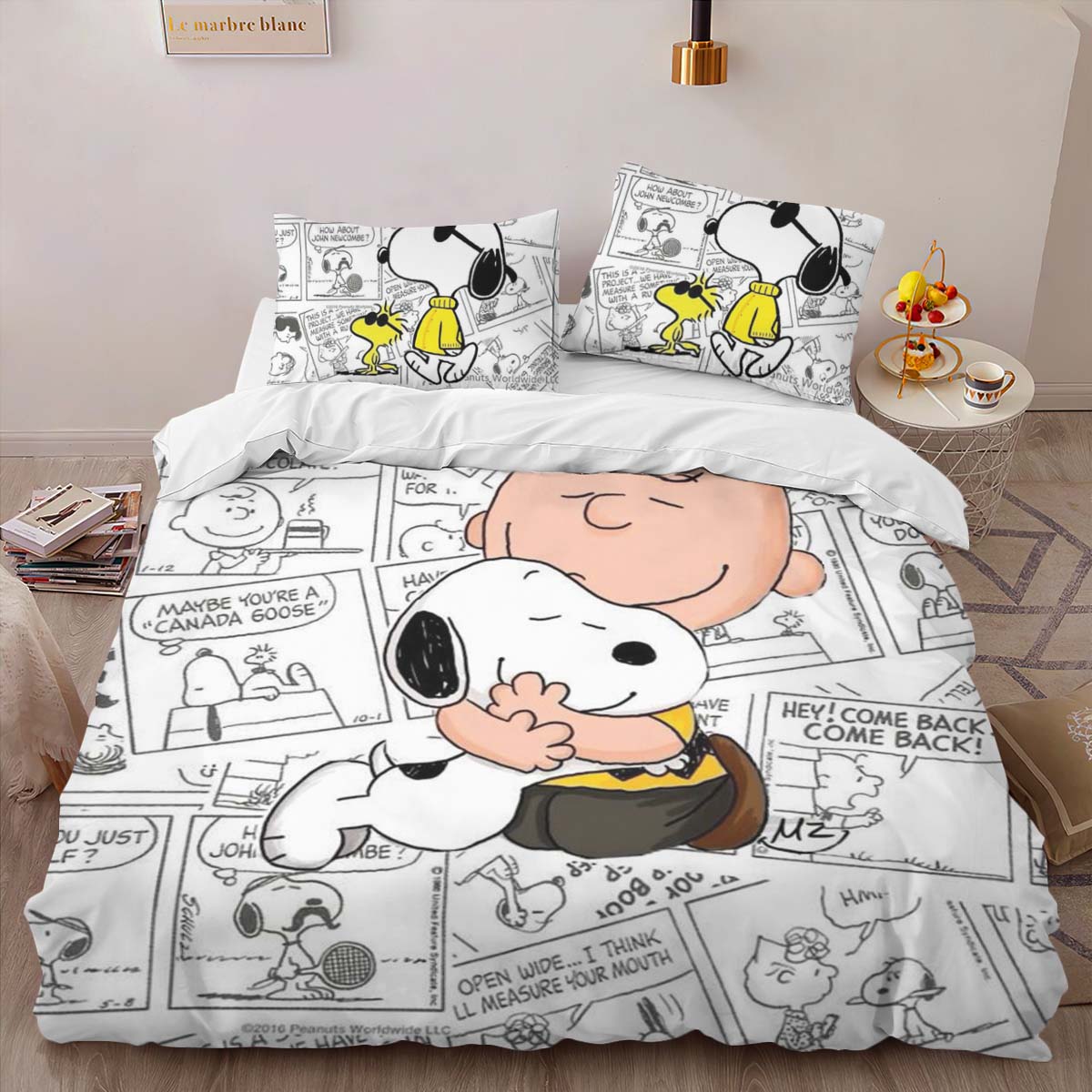 Housse De Couette Snoopy et Woodstock 5 Parure de lit Ensemble De Literie – Image 2