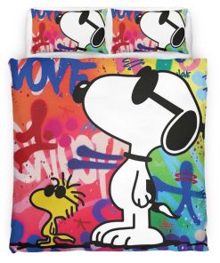 Housse De Couette Snoopy et Woodstock 6 Parure de lit Ensemble De Literie