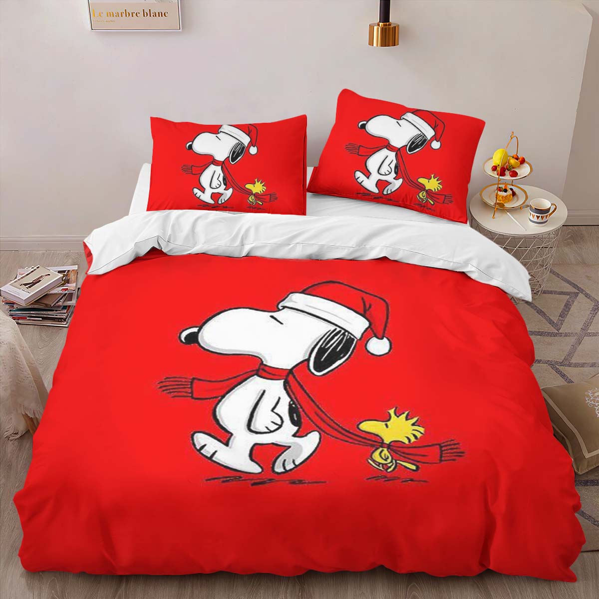 Housse De Couette Snoopy et Woodstock 8 Parure de lit Ensemble De Literie – Image 2