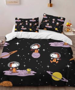Alternative view of Housse De Couette Snoopy et Woodstock vers la lune Parure de lit Ensemble De Literie