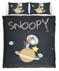 Housse De Couette Snoopy vers la lune 3 Parure de lit Ensemble De Literie