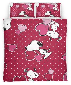 Housse De Couette Snoopy avec amour Parure de lit Ensemble De Literie