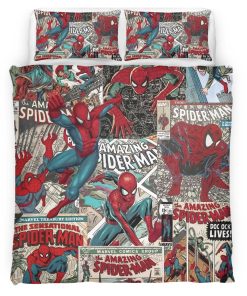 Housse De Couette Spider-Man Comics 3 Parure de lit Ensemble De Literie