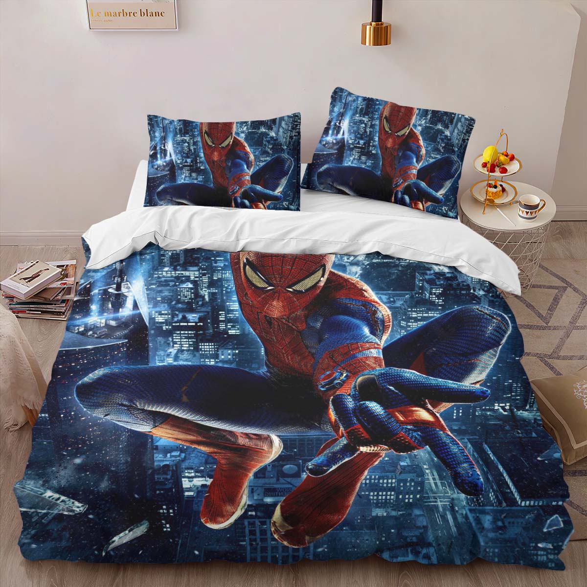 Housse De Couette Spider-Man en Ville 2 Parure de lit Ensemble De Literie – Image 2