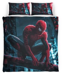 Housse De Couette Spider-Man en Ville Parure de lit Ensemble De Literie