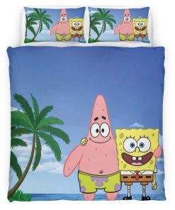 Housse De Couette Bob l’éponge et Patrick l’étoile de mer Parure de lit Ensemble De Literie
