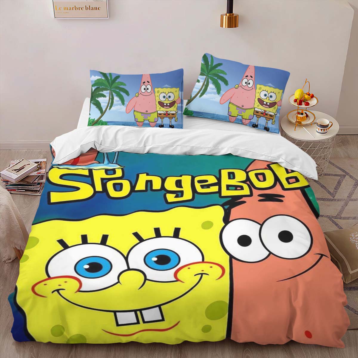 Housse De Couette Bob l’éponge et Patrick l’étoile de mer 5 Parure de lit Ensemble De Literie – Image 2