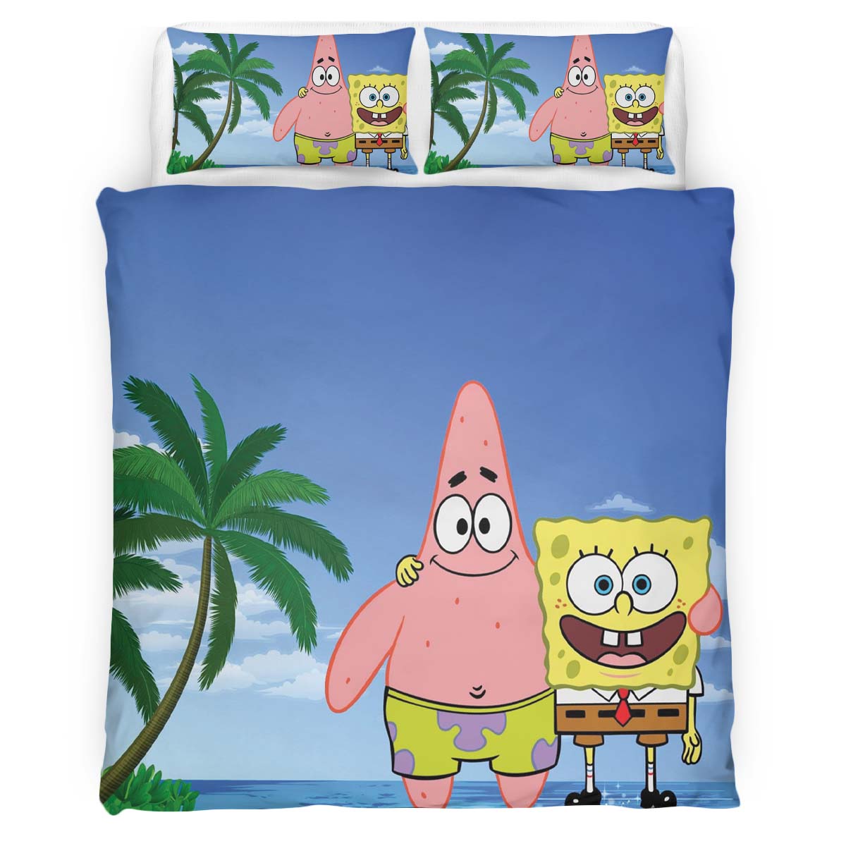 Housse De Couette Bob l’éponge et Patrick l’étoile de mer Parure de lit Ensemble De Literie