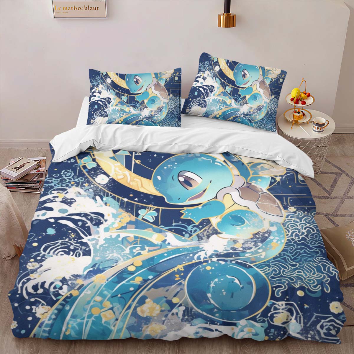 Housse De Couette Carapuce Pokémon 2 Parure de lit Ensemble De Literie – Image 2