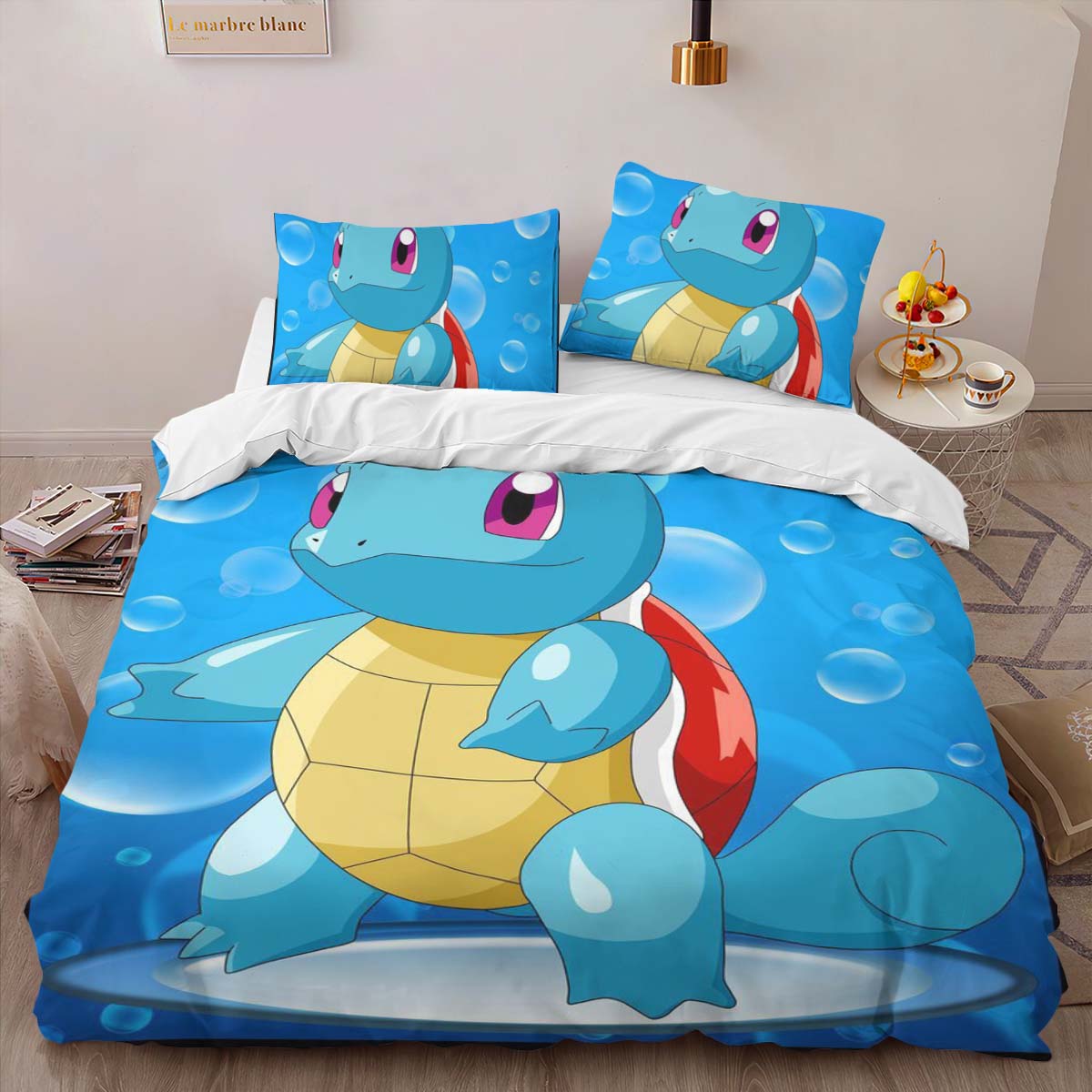 Housse De Couette Carapuce Pokémon 3 Parure de lit Ensemble De Literie – Image 2