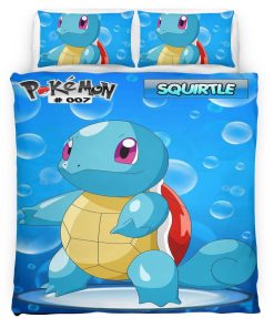Housse De Couette Carapuce Pokémon 3 Parure de lit Ensemble De Literie