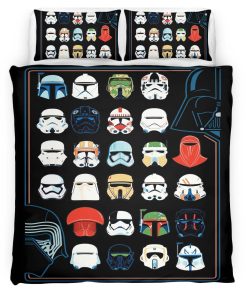 Housse De Couette Star Wars Personnages avec Casques Parure de lit Ensemble De Literie