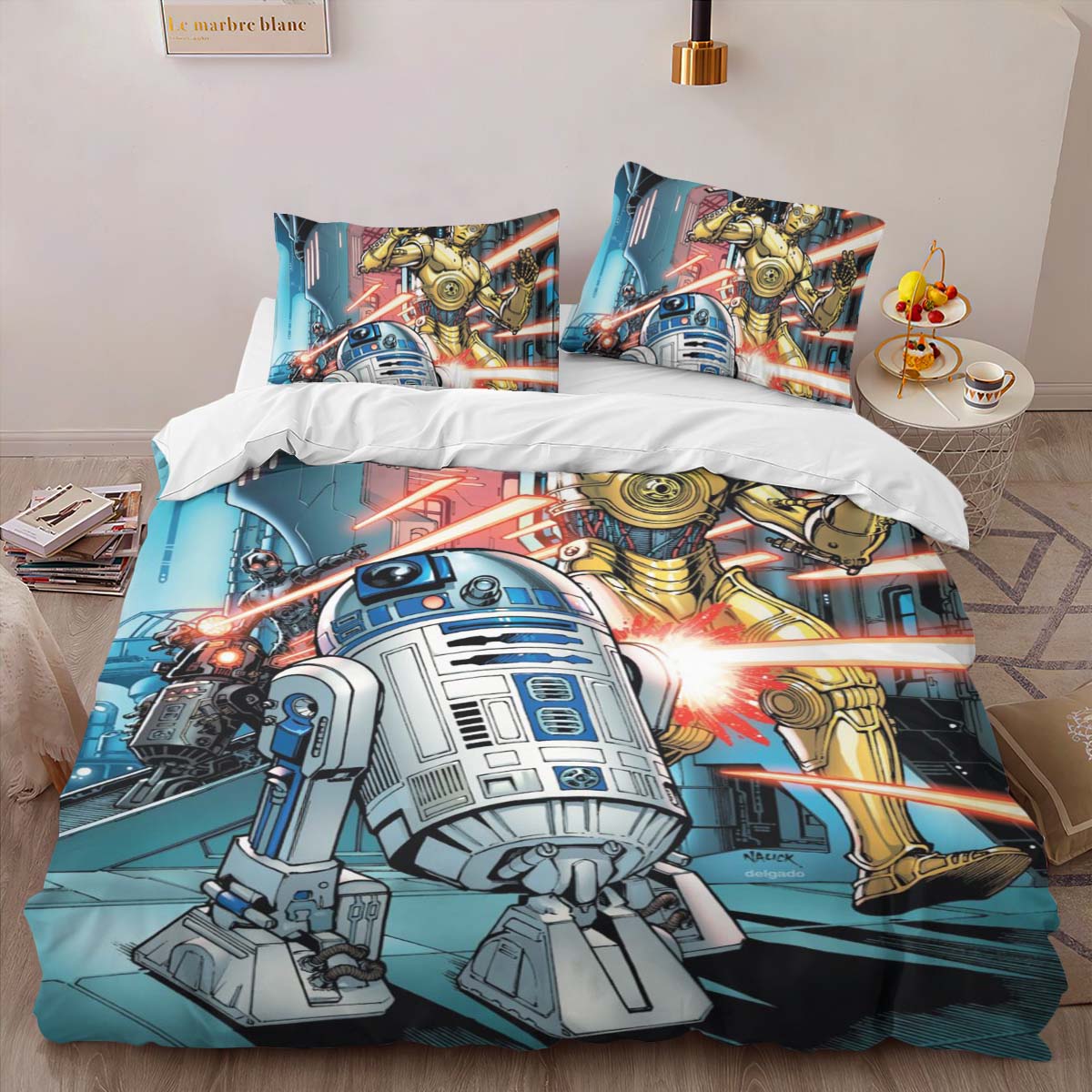 Housse De Couette Star Wars Droïdes Sombres Parure de lit Ensemble De Literie – Image 2