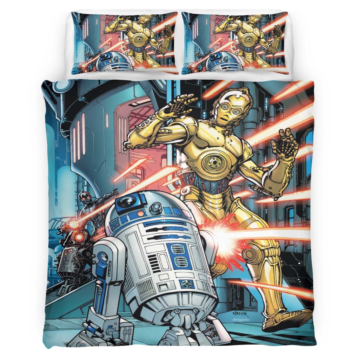 Housse De Couette Star Wars Droïdes Sombres Parure de lit Ensemble De Literie