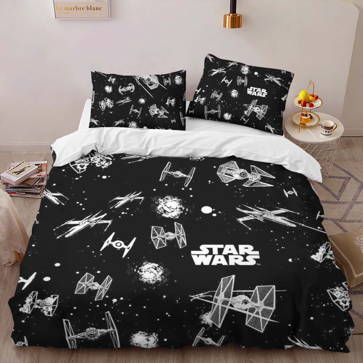 Housse De Couette Star Wars Espace Parure de lit Ensemble De Literie – Image 2