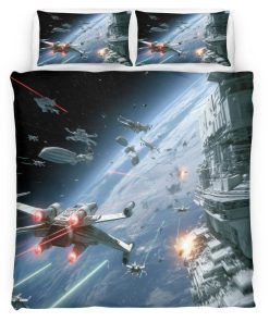 Housse De Couette Star Wars Bataille Spatiale Parure de lit Ensemble De Literie