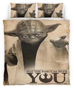 Housse De Couette Star Wars Yoda « Que la Force soit avec toi » Parure de lit Ensemble De Literie