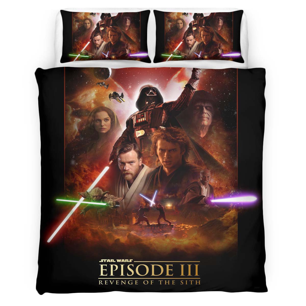 Housse De Couette Star Wars « Tu étais l’Élu » Épisode III Parure de lit Ensemble De Literie