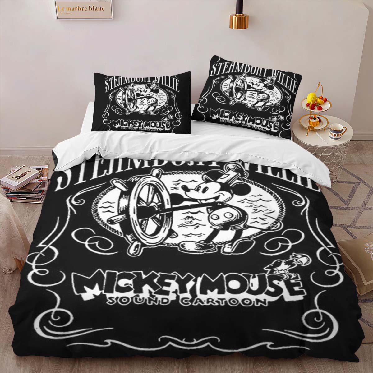 Housse De Couette Mickey Mouse Steamboat Willie 2 Parure de lit Ensemble De Literie – Image 2