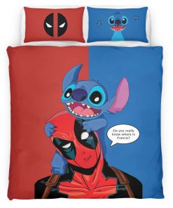 Housse De Couette Stitch et Deadpool Parure de lit Ensemble De Literie