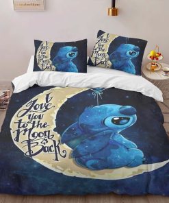 Alternative view of Housse De Couette Stitch « Je t’aime jusqu’à la lune et retour » Parure de lit Ensemble De Literie