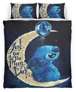 Housse De Couette Stitch « Je t’aime jusqu’à la lune et retour » Parure de lit Ensemble De Literie