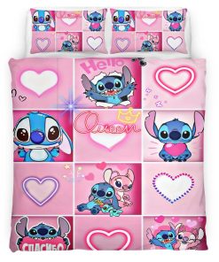Housse De Couette Stitch Rose Heureux Parure de lit Ensemble De Literie