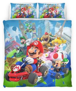 Housse De Couette Personnages Super Mario 1 Parure de lit Ensemble De Literie