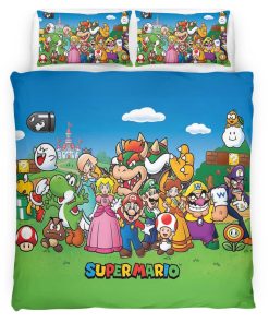 Housse De Couette Personnages Super Mario 14 Parure de lit Ensemble De Literie
