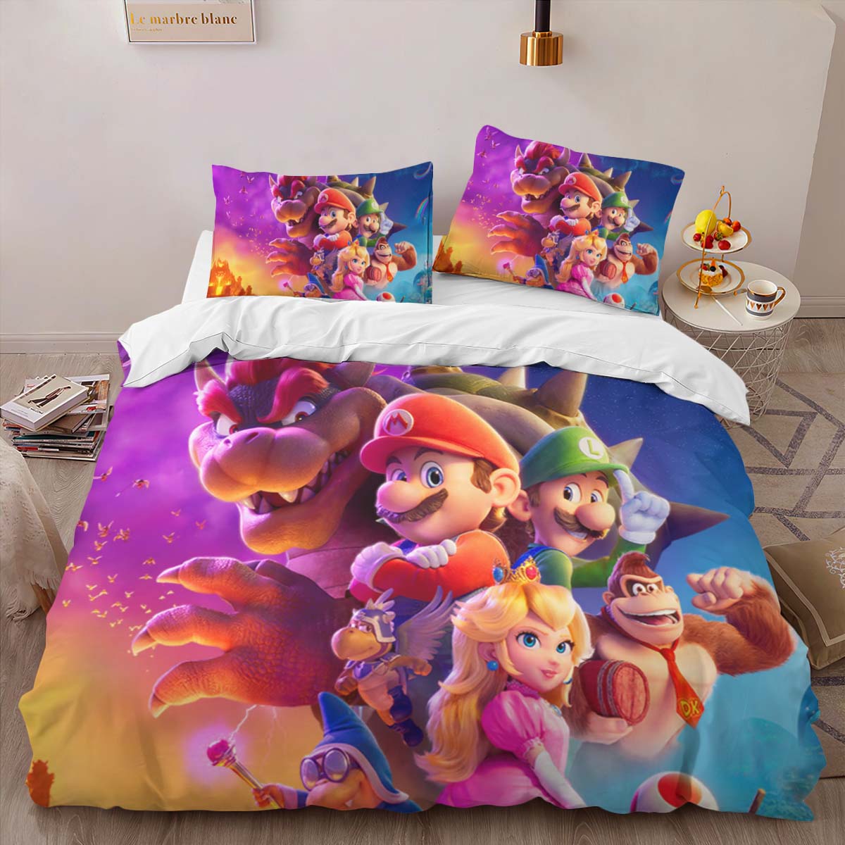 Housse De Couette Personnages Super Mario 16 Parure de lit Ensemble De Literie – Image 2