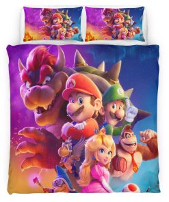Housse De Couette Personnages Super Mario 16 Parure de lit Ensemble De Literie